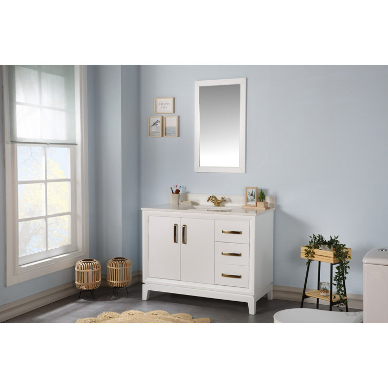 Canora Grey Aksha 1050Mm Single Bathroom Vanity with White Quartz